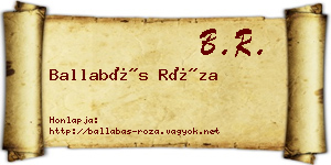 Ballabás Róza névjegykártya